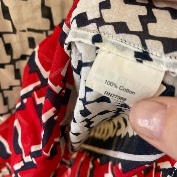 J. Crew Cotton Geometric Lightweight Long Sleeve Tunic Top - Picture 5 of 7